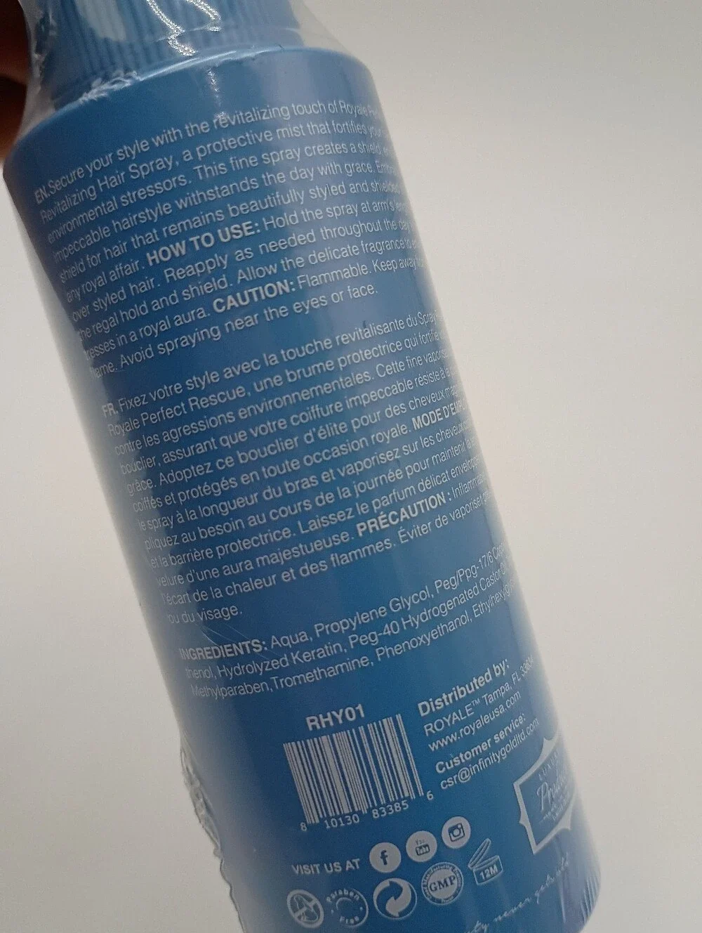 Royale Hair Rescue. Revitalizing hairspray 3.38fl oz